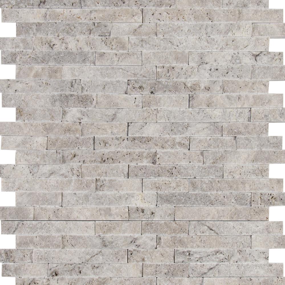 MS International Essentials Matte Charisma Silver 12 x 12 Ceramic Mosaic Tile