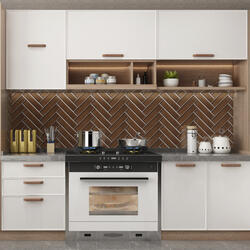 Mulia Woodlux Chestnut 3 x12 Glass Wall Tile