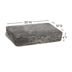 4 x 20 Quarry Gray Kendall Splitface Corner Freestanding Wall