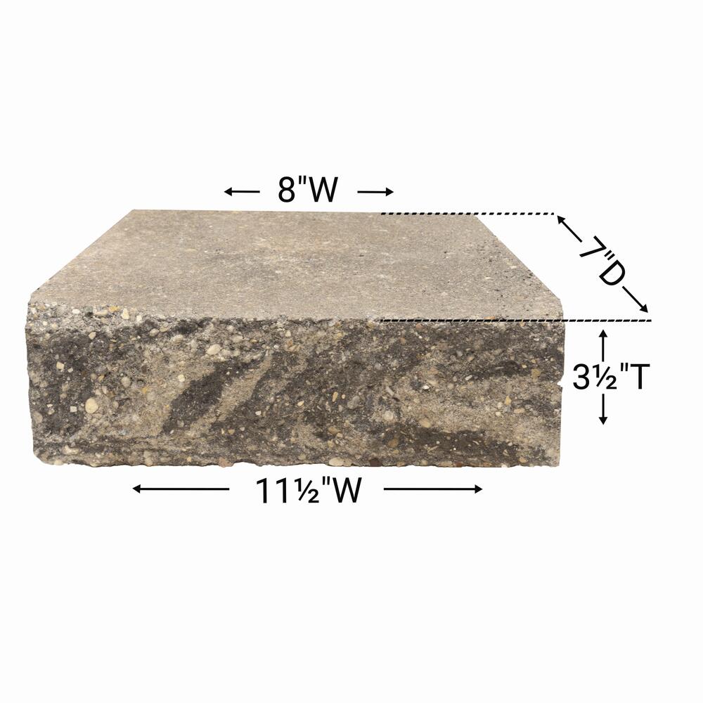 3-1/2 x 11-1/2 Quarry Gray Crestone® Straight Retaining Wall Block