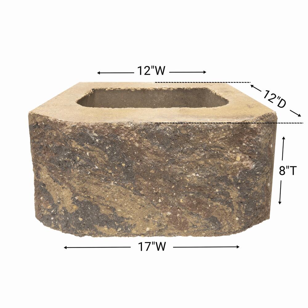 8 x 17 Sienna Clifton Beveled Retaining Wall Block