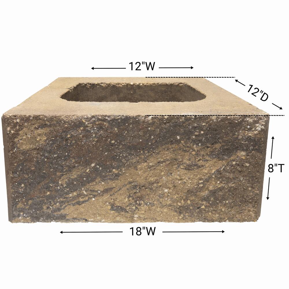 8 x 18 Sienna Clifton Straight Retaining Wall Block