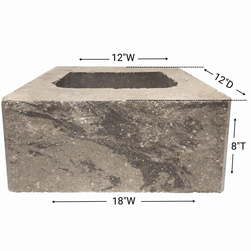 8 x 18 Quarry Gray Clifton Straight Retaining Wall Block