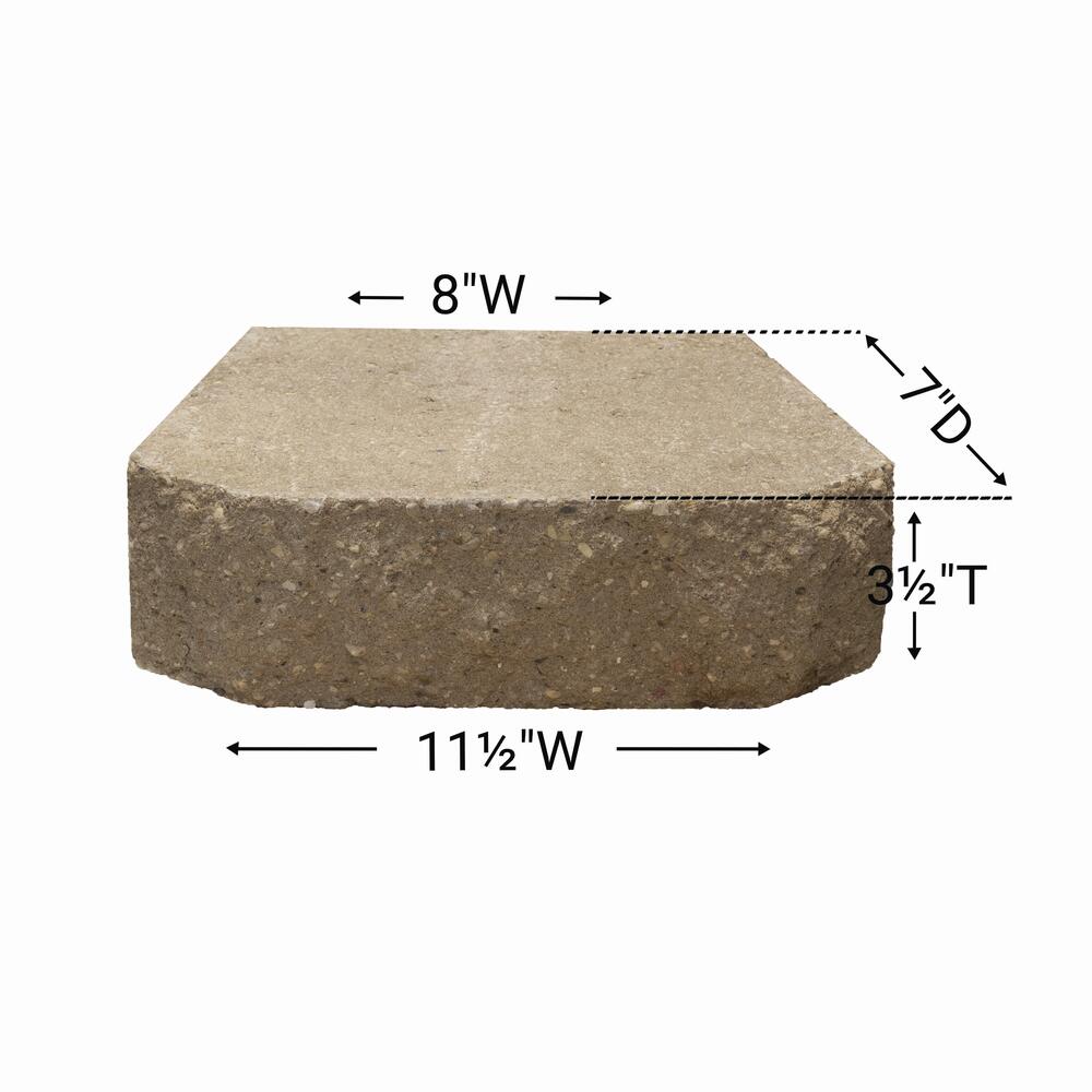3-1/2 x 11-1/2 Tan Crestone® Beveled Retaining Wall Block