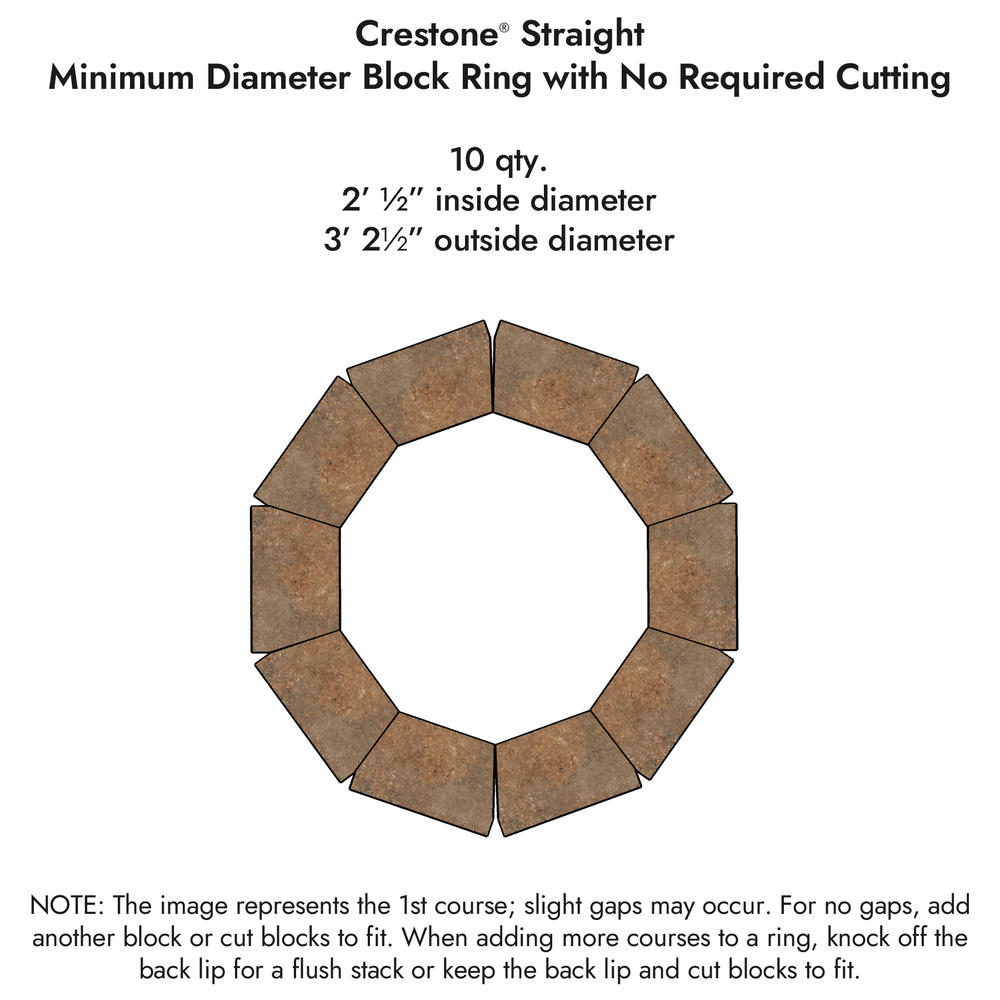 3-1/2 x 11-1/2 Quarry Gray Crestone® Straight Retaining Wall Block