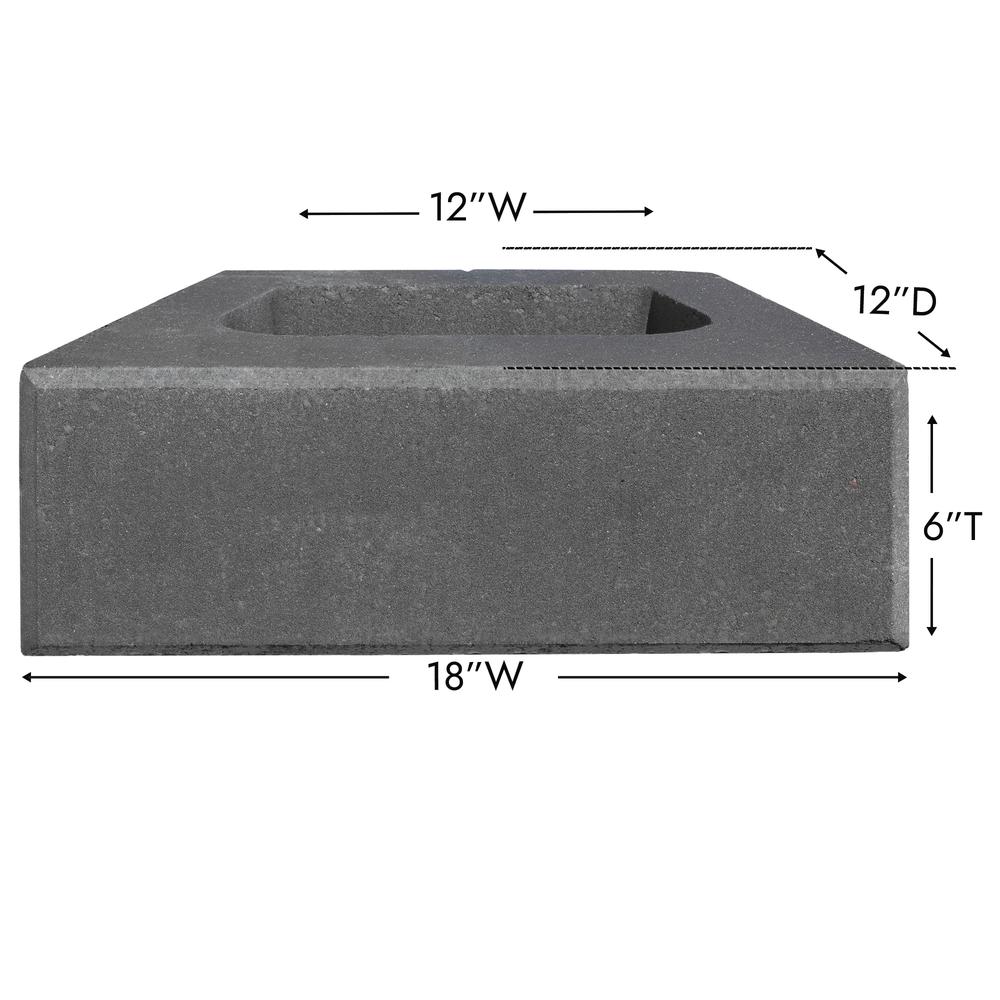 6 x 18 Charcoal Smooth Corbyn Retaining Wall Block