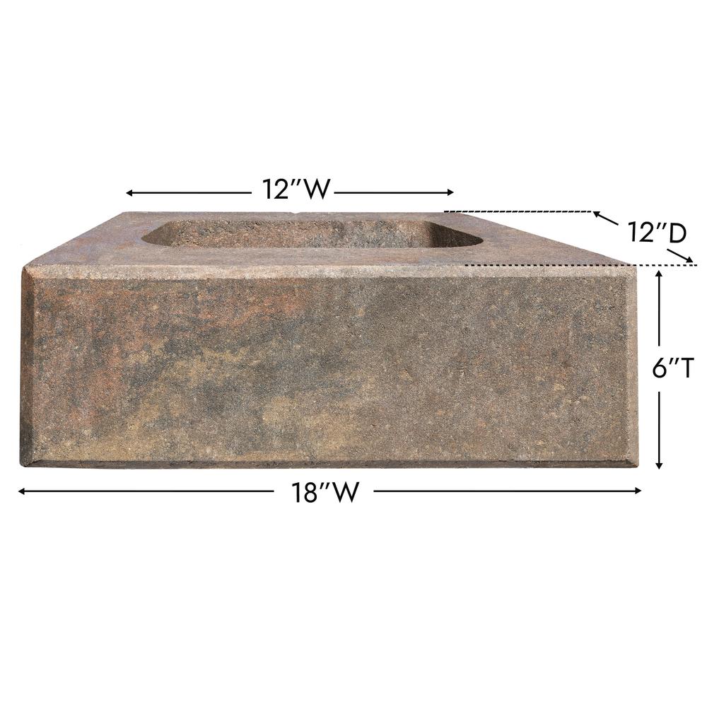 6 x 18 Autumn Blend Smooth Corbyn Retaining Wall Block