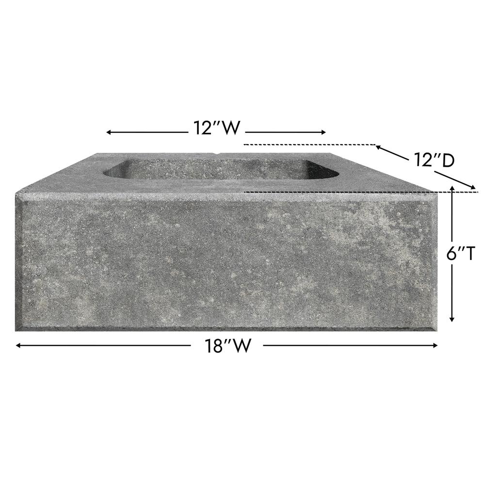 6 x 18 Quarry Gray Smooth Corbyn Retaining Wall Block