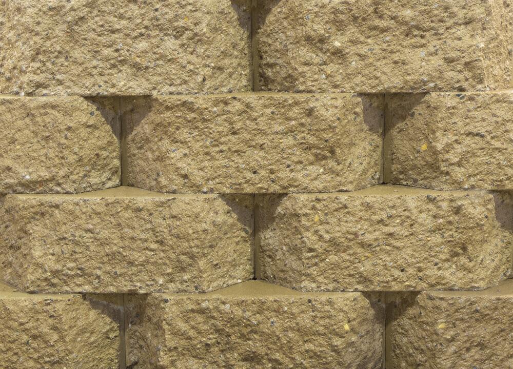 6 x 17 Tan Denver Beveled Retaining Wall Block