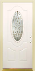 Mastercraft® Brass Renaissance 36W x 80H Primed Steel Oval Lite Exterior  Door System - Left Inswing at Menards®