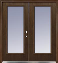 Mastercraft® 72"W x 80"H Dark Oak Steel Low-E Full Lite Composite Frame Left Hand Inswing French Patio Door