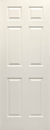 Mastercraft® 30"W x 80"H Primed Woodgrain 6-Panel Interior Door Only