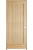 Mastercraft® 30"W x 80"H Pine 1-Panel Plank Prehung Interior Door - Left Inswing