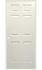 Mastercraft® 32"W x 80"H Primed Woodgrain 6-Panel Prehung Interior Door - Right Inswing