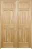 Mastercraft® 48"W x 80"H Pine 6-Panel Ball Catch Interior Double Door System
