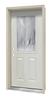 Mastercraft® Demure 32"W x 80"H White Smooth Fiberglass Half Lite Prehung Exterior Door - Right Inswing