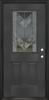 Mastercraft® Demure 32"W x 80"H Classic Black Fiberglass Half Lite Composite Frame Prehung Exterior Door - Left Inswing