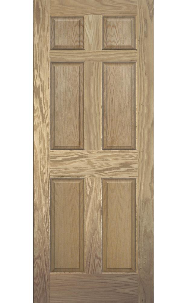 Mastercraft® 30"W x 80"H Oak 6-Panel Interior Door Only