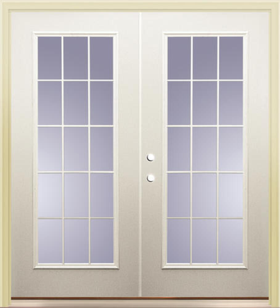 72 in. x 80 in. Double Sliding Patio Door with 15 Lite Internal White Flat Grill 72 in. x 80 in. Double Sliding Patio Door with 15 Lite Internal White Flat Grill