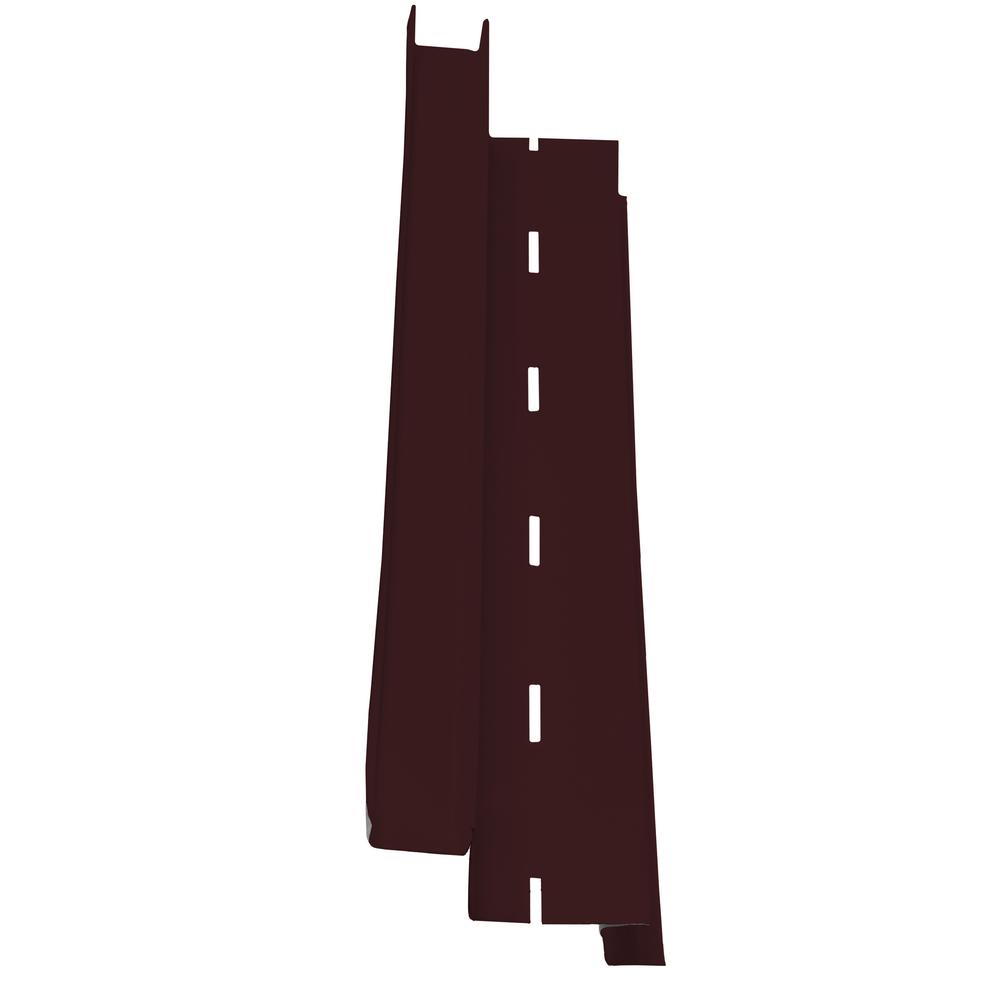 10' Burgundy Residential Steel Siding Corner Base, image size:1000x1000