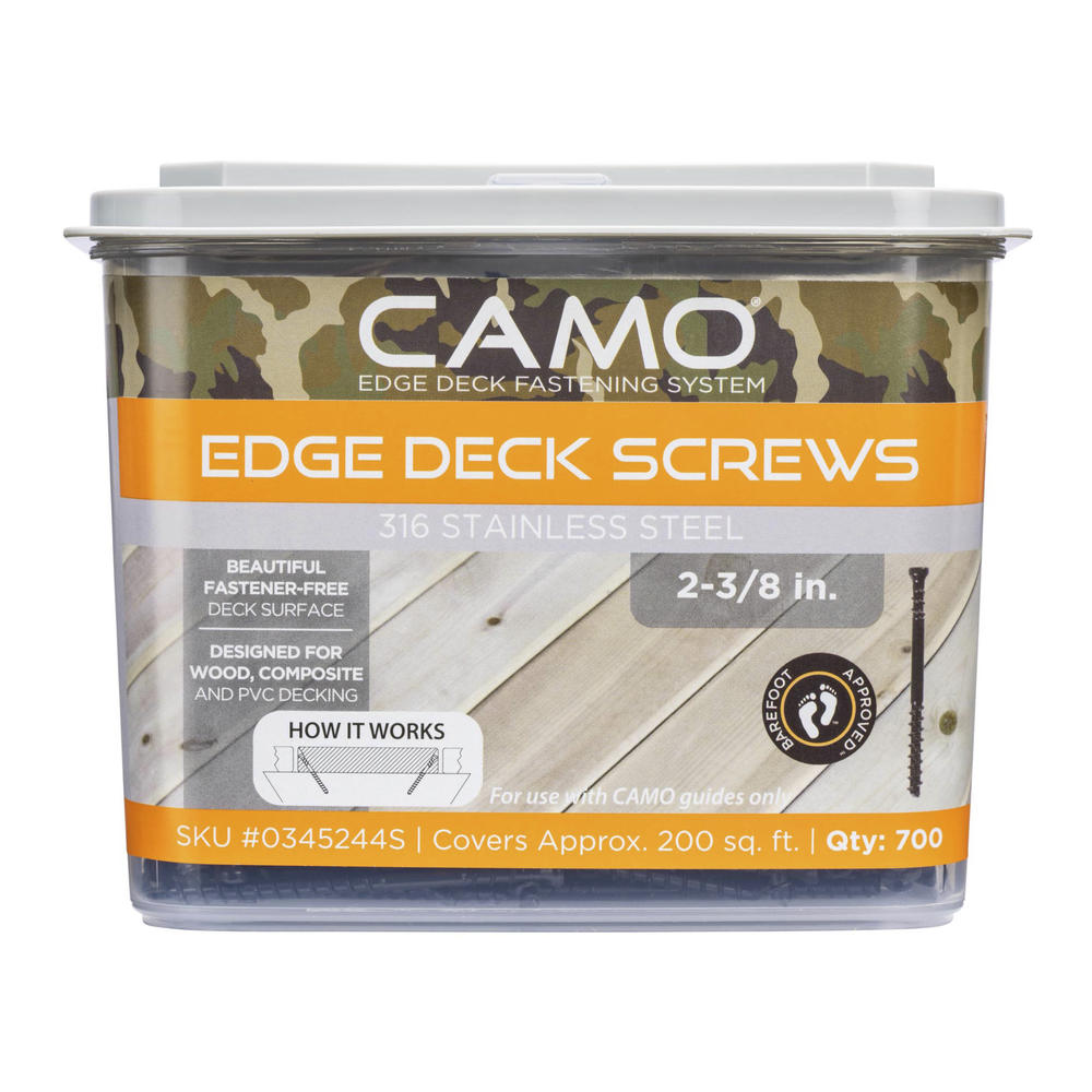 CAMO 2-⅜ in. 316 Stainless Steel Trimhead Hidden Edge Deck Screw (100-Count)