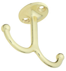 Under-Shelf Swiveling Hook Accessory, Unlacquered Brass