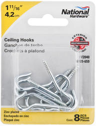 National Hardware N121-6164 Open S Hooks 1-1/2 Inch Zinc Plated