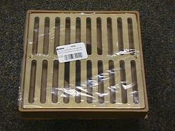 Square Brass Grate with Styrene Collar, 5 Satin Brass - Fits 3