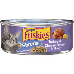 Friskies Savory Shreds Turkey Cheese Dinner in Gravy Wet Cat Food 5.5 oz