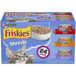 Friskies Shreds Wet Cat Food Variety Pack 24 count