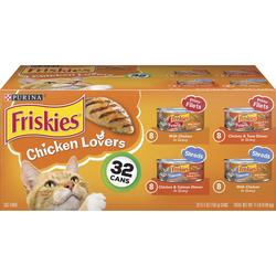 Friskies Chicken Lovers Wet Cat Food Variety Pack 32 count