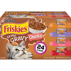 Friskies Extra Gravy Chunky Wet Cat Food Variety Pack 24 count