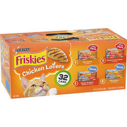 Friskies Chicken Lovers Wet Cat Food Variety Pack 32 count at