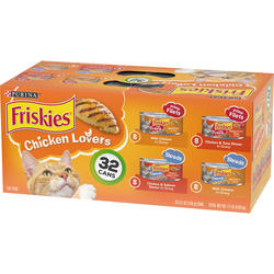 Friskies Chicken Lovers Wet Cat Food Variety Pack 32 count