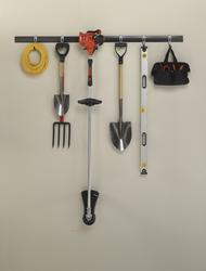 Rubbermaid FastTrack Garage Organization Steel All-in-One Rail & Hook Wall  Hanging Kit, 8 Piece Set