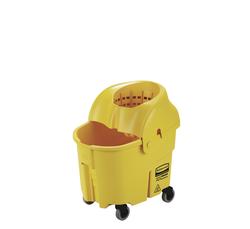 Rubbermaid Commercial Mop Bucket, Press Wring Mop Bucket for Microfiber  Flat Mops, Mop Bucket with Wringer On Wheels,18 Yellow: Cleaning Buckets:  : Industrial & Scientific