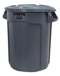 Rubbermaid BRUTE 32 Gallon Blue Round Trash Can and Lid