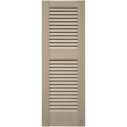 Shutters By Design 12"W Wicker Vinyl Offset Louvered with Straight Top