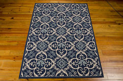Nourison™ Caribbean Navy Indoor/Outdoor Area Rug 3'11