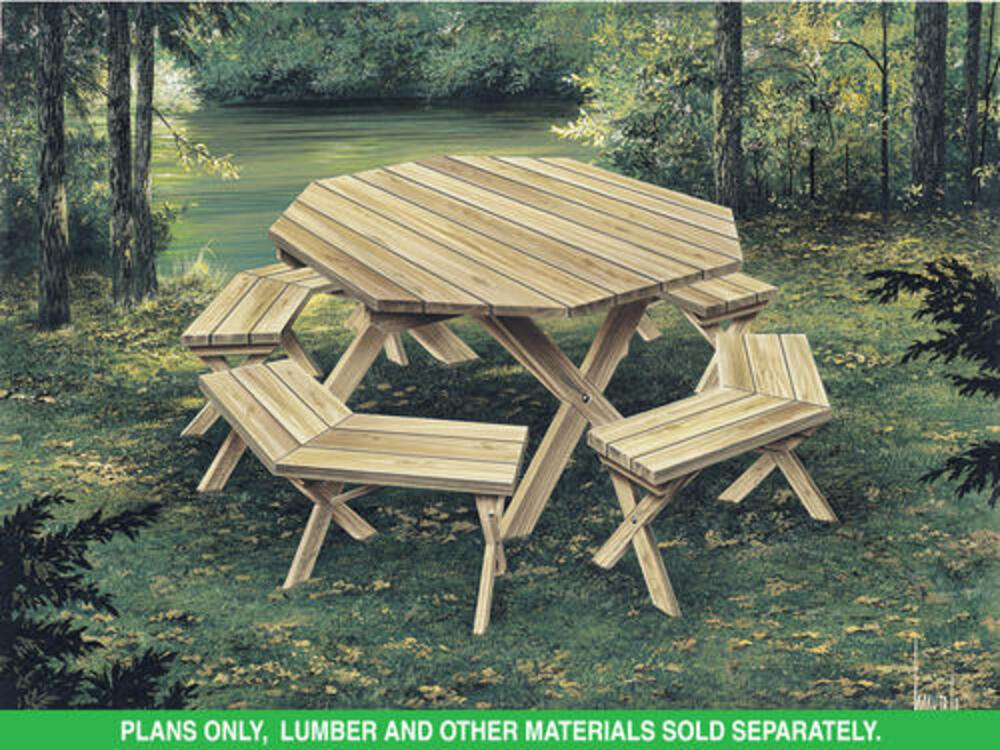 Octagon Picnic Table Plans Handcrafted White Cedar Octagon Picnic