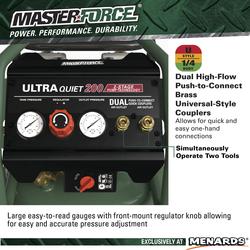 Masterforce® 2-Stage 20-Gallon Ultra-Quiet 200 PSI Portable
