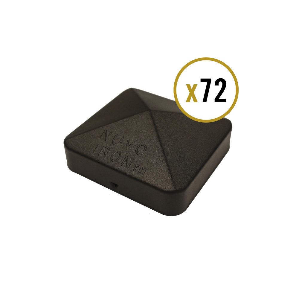 NUVO IRON 5 in. x 5 in. Black Eazy-Cap Patented Pyramid Post Cap (72-Pack)