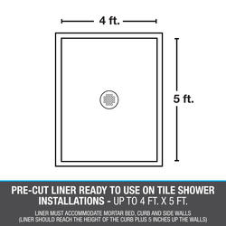 Oatey® 40 mil Gray Precut Shower Pan Liner - 5' x 6' at Menards®