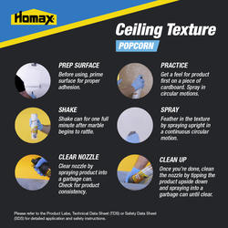 Homax 4070-06 Ceiling Texture, Liquid, Solvent, White, 16