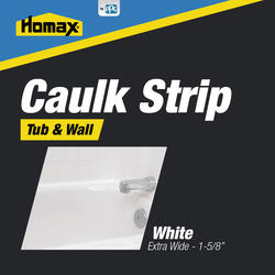 Homax Floor and Tub Caulk Strip, White, 1-1/4 x 5