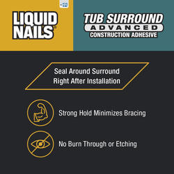 Liquid Nails Tub Surround and Shower Wall Adhesive - 10 oz tube