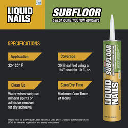 LIQUID NAILS® Subfloor & Deck Construction Adhesive - 28 oz. at Menards®