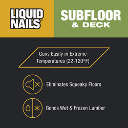 Liquid shop nails subfloor
