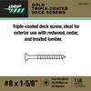 Grip Fast® #8 x 1-5/8" Combo Drive Gold Flat Head Triple Coated Exterior Deck Screw - 1 lb. Box