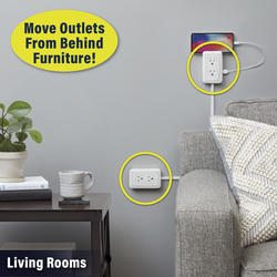 As Seen On TV Presto Plug 2-Outlet 2-USB Outlet Extender with 4' Cord ...